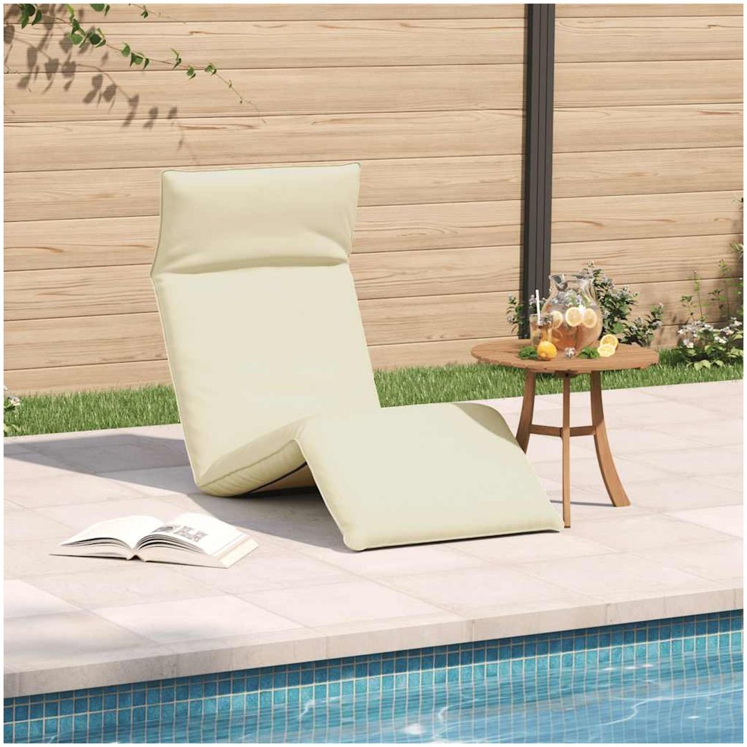 Hopfällbar solstol gräddvit 175x54x8,5 cm oxfordtyg vidaXL – bild 3