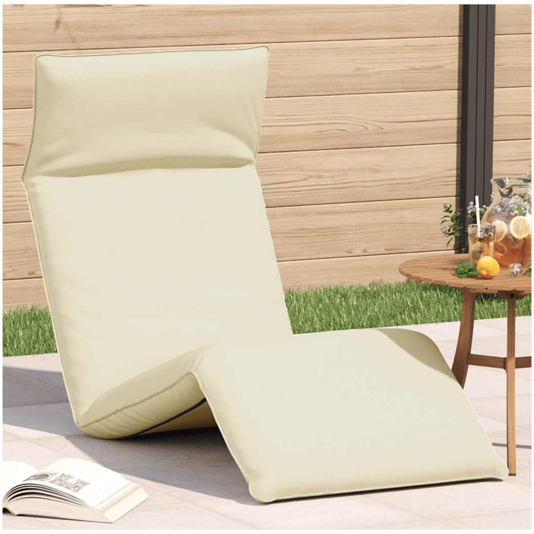 Hopfällbar solstol gräddvit 175x54x8,5 cm oxfordtyg vidaXL