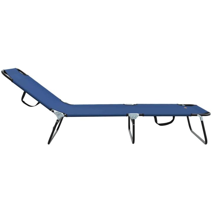 Hopfällbar Solstol Portabel Blå 600D Oxford-tyg vidaXL 90 x 190 cm – bild 5