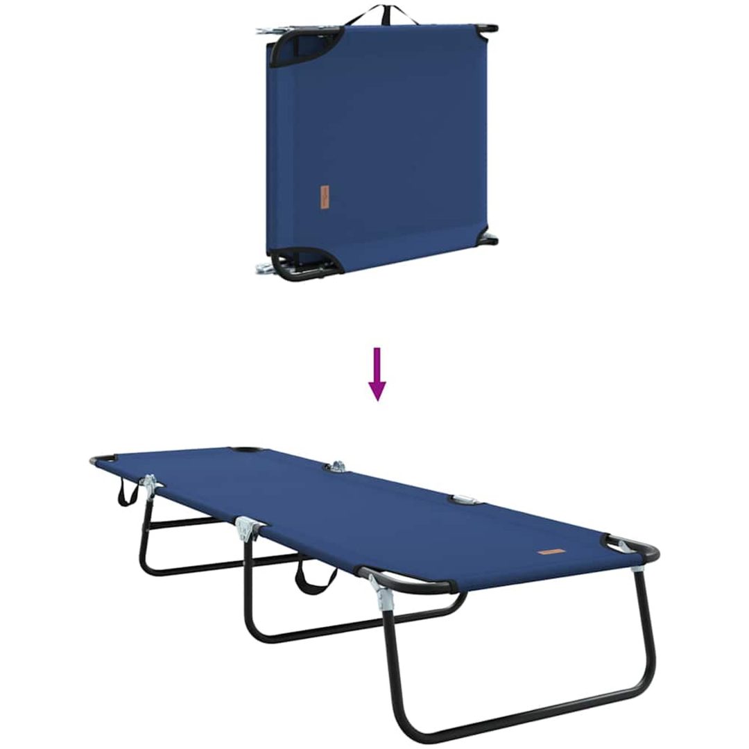 Hopfällbar Solstol Portabel Blå 600D Oxford-tyg vidaXL 90 x 190 cm – bild 8