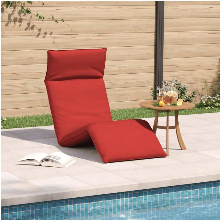Hopfällbar solstol röd 175x54x8,5 cm oxfordtyg vidaXL – bild 3