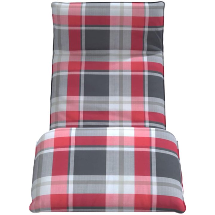 Hopfällbar solstol rödrutigt mönster 175x54x8,5 cm oxfordtyg vidaXL – bild 4