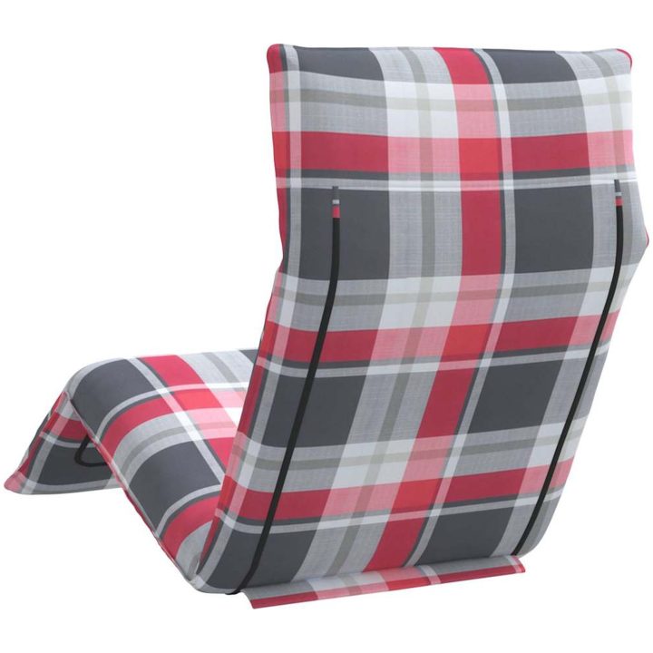 Hopfällbar solstol rödrutigt mönster 175x54x8,5 cm oxfordtyg vidaXL – bild 6