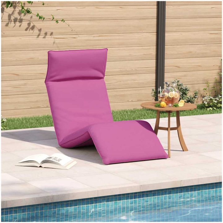 Hopfällbar solstol rosa 175x54x8,5 cm oxfordtyg vidaXL – bild 3