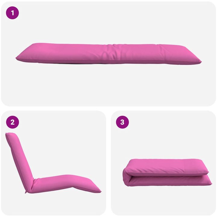 Hopfällbar solstol rosa 175x54x8,5 cm oxfordtyg vidaXL – bild 7