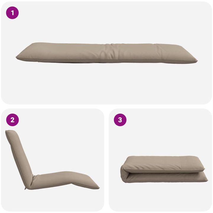 Hopfällbar solstol Taupe 175x54x8,5 cm Oxford tyg vidaXL – bild 7
