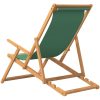 Hopfällbar strandstol massiv teak grön vidaXL – miniatyr 5