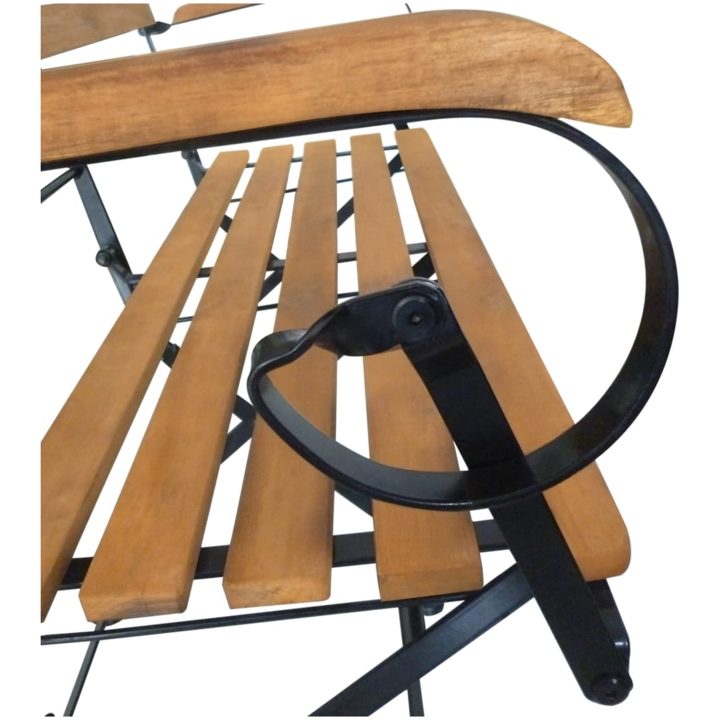 Hopfällbar trädgårdsbänk 112 cm massivt akaciaträ vidaXL – bild 4