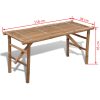 Hopfällbar trädgårdsbänk 118 cm bambu vidaXL – miniatyr 4