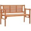 Hopfällbar trädgårdsbänk 120 cm massivt eukalyptusträ vidaXL 120 x 53 x 81 cm – miniatyr 2