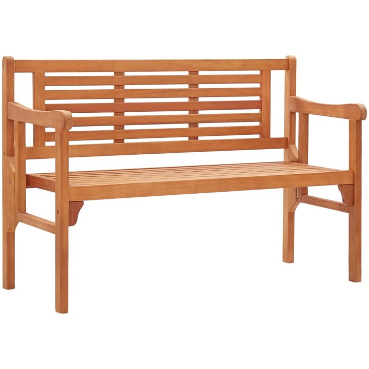 Hopfällbar trädgårdsbänk 120 cm massivt eukalyptusträ vidaXL 120 x 53 x 81 cm – bild 2