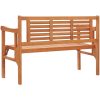 Hopfällbar trädgårdsbänk 120 cm massivt eukalyptusträ vidaXL 120 x 53 x 81 cm – miniatyr 5