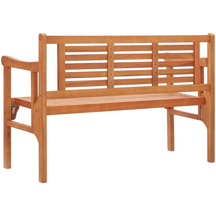 Hopfällbar trädgårdsbänk 120 cm massivt eukalyptusträ vidaXL 120 x 53 x 81 cm – bild 5