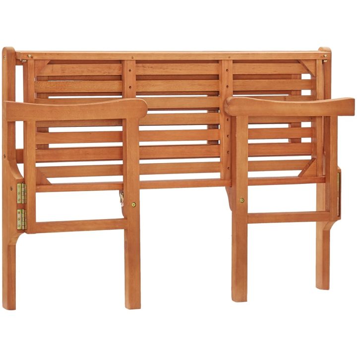 Hopfällbar trädgårdsbänk 120 cm massivt eukalyptusträ vidaXL 120 x 53 x 81 cm – bild 6