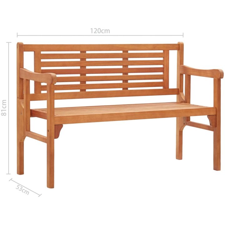 Hopfällbar trädgårdsbänk 120 cm massivt eukalyptusträ vidaXL 120 x 53 x 81 cm – bild 9
