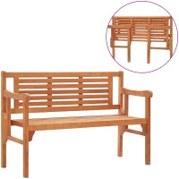 Hopfällbar trädgårdsbänk 120 cm massivt eukalyptusträ vidaXL