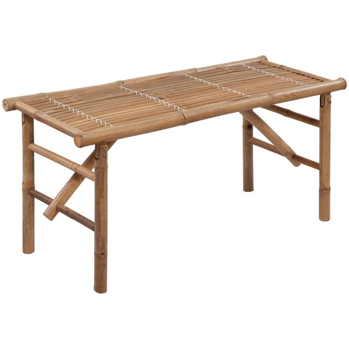 Hopfällbar trädgårdsbänk med dyna 118 cm bambu vidaXL 120 x 50 x 7 cm – bild 2