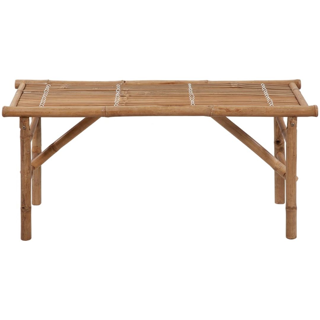 Hopfällbar trädgårdsbänk med dyna 118 cm bambu vidaXL 120 x 50 x 7 cm – bild 3