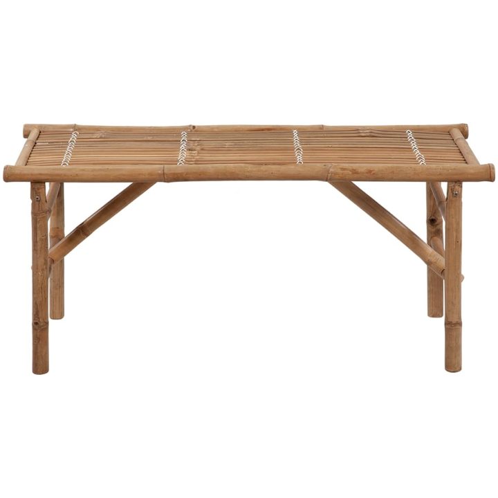 Hopfällbar trädgårdsbänk med dyna 118 cm bambu vidaXL 120 x 50 x 7 cm – bild 3