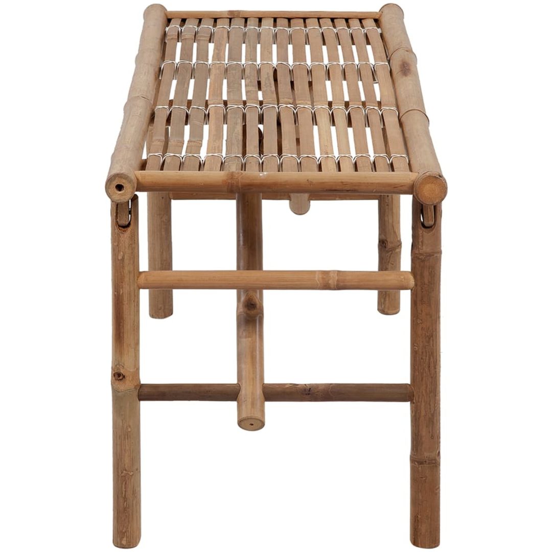 Hopfällbar trädgårdsbänk med dyna 118 cm bambu vidaXL 120 x 50 x 7 cm – bild 4