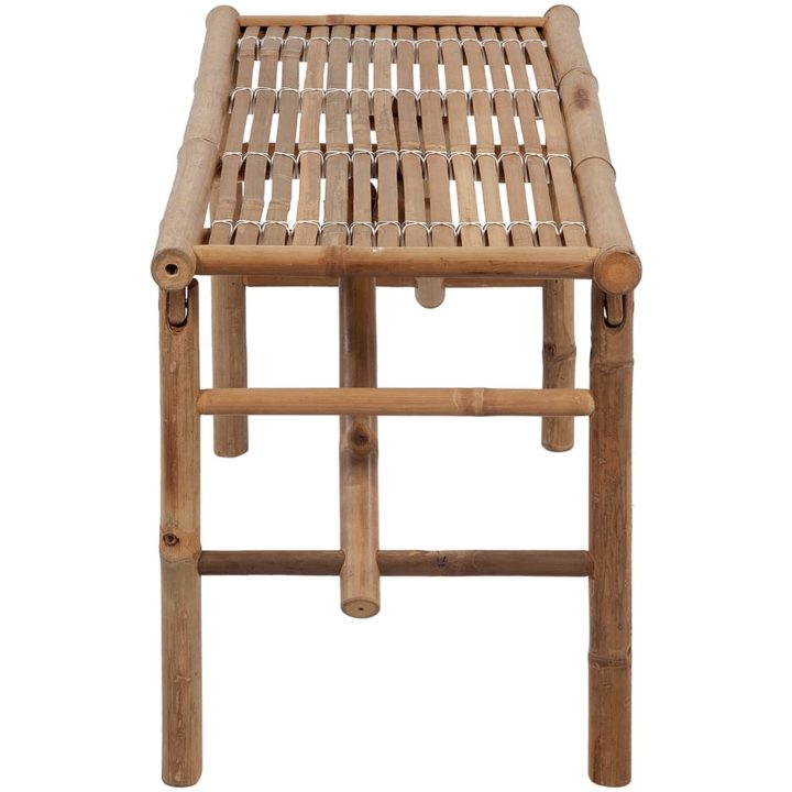 Hopfällbar trädgårdsbänk med dyna 118 cm bambu vidaXL 120 x 50 x 7 cm – bild 4