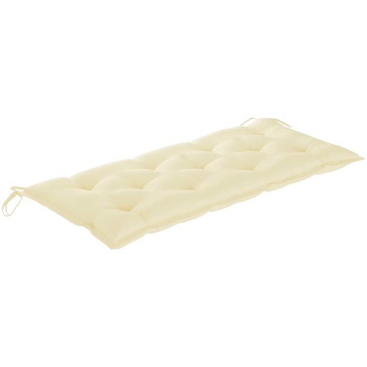 Hopfällbar trädgårdsbänk med dyna 118 cm bambu vidaXL 120 x 50 x 7 cm – bild 5