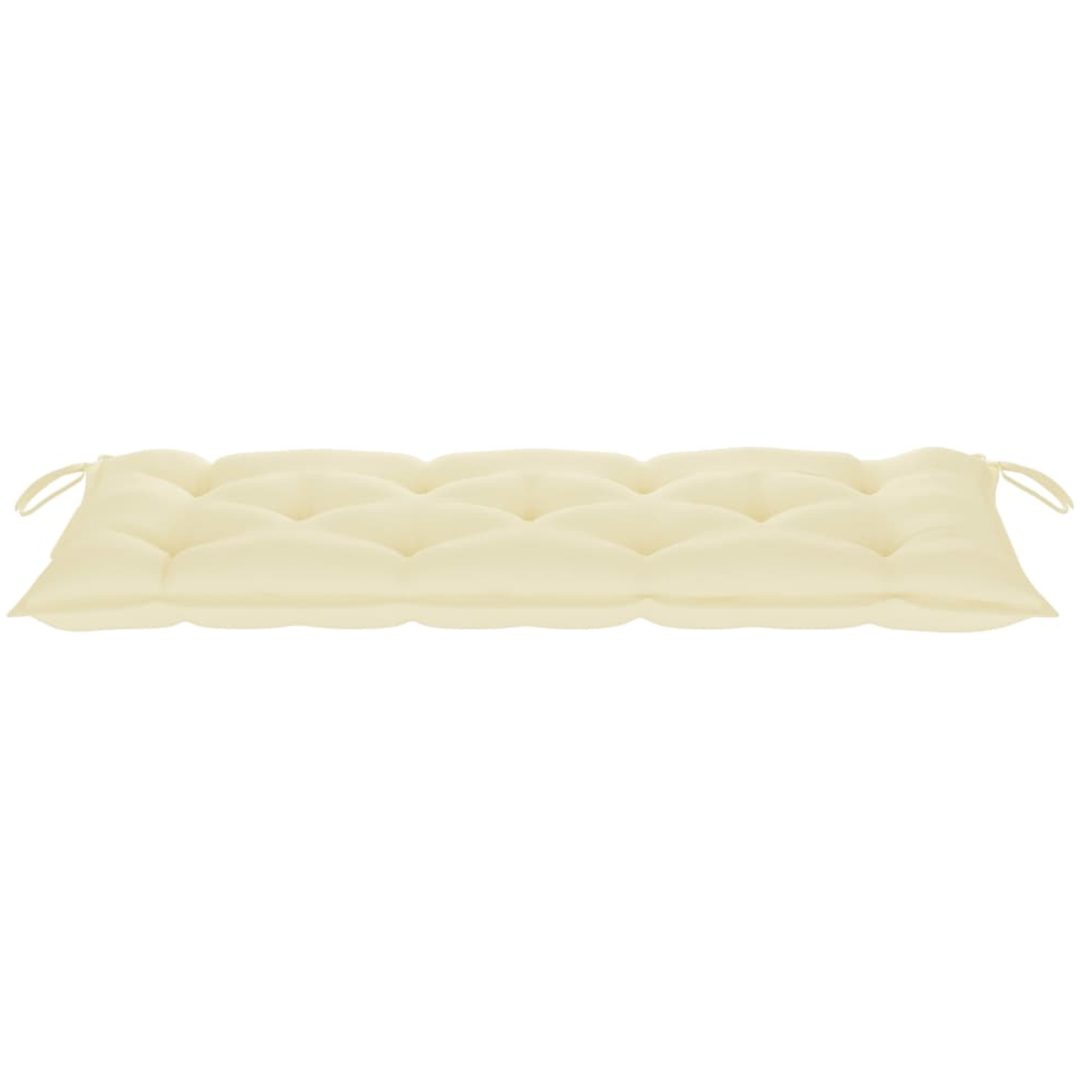 Hopfällbar trädgårdsbänk med dyna 118 cm bambu vidaXL 120 x 50 x 7 cm – bild 6