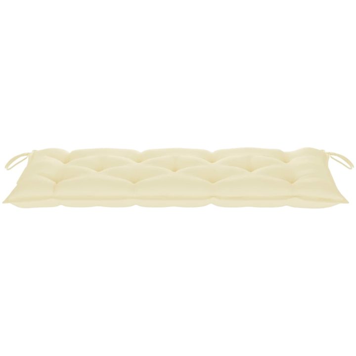Hopfällbar trädgårdsbänk med dyna 118 cm bambu vidaXL 120 x 50 x 7 cm – bild 6