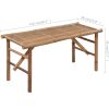 Hopfällbar trädgårdsbänk med dyna 118 cm bambu vidaXL 120 x 50 x 7 cm – miniatyr 9