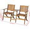 Hopfällbar trädgårdsbänk med tebord 140 cm massivt akaciaträ vidaXL – miniatyr 4