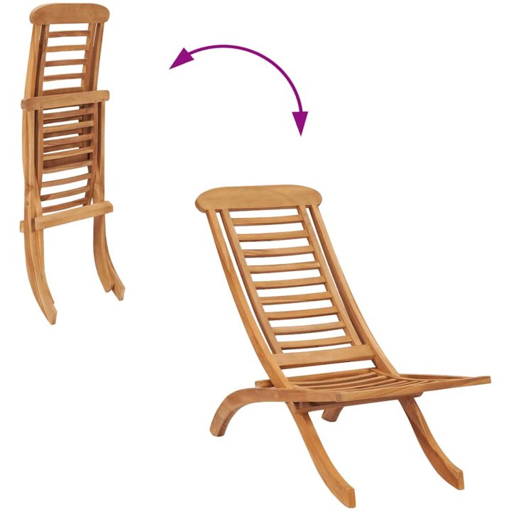 Hopfällbar trädgårdsstol 50x90x69 cm massiv teak vidaXL – bild 5