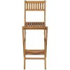 Hopfällbara barstolar 2 st massiv teak vidaXL – miniatyr 2