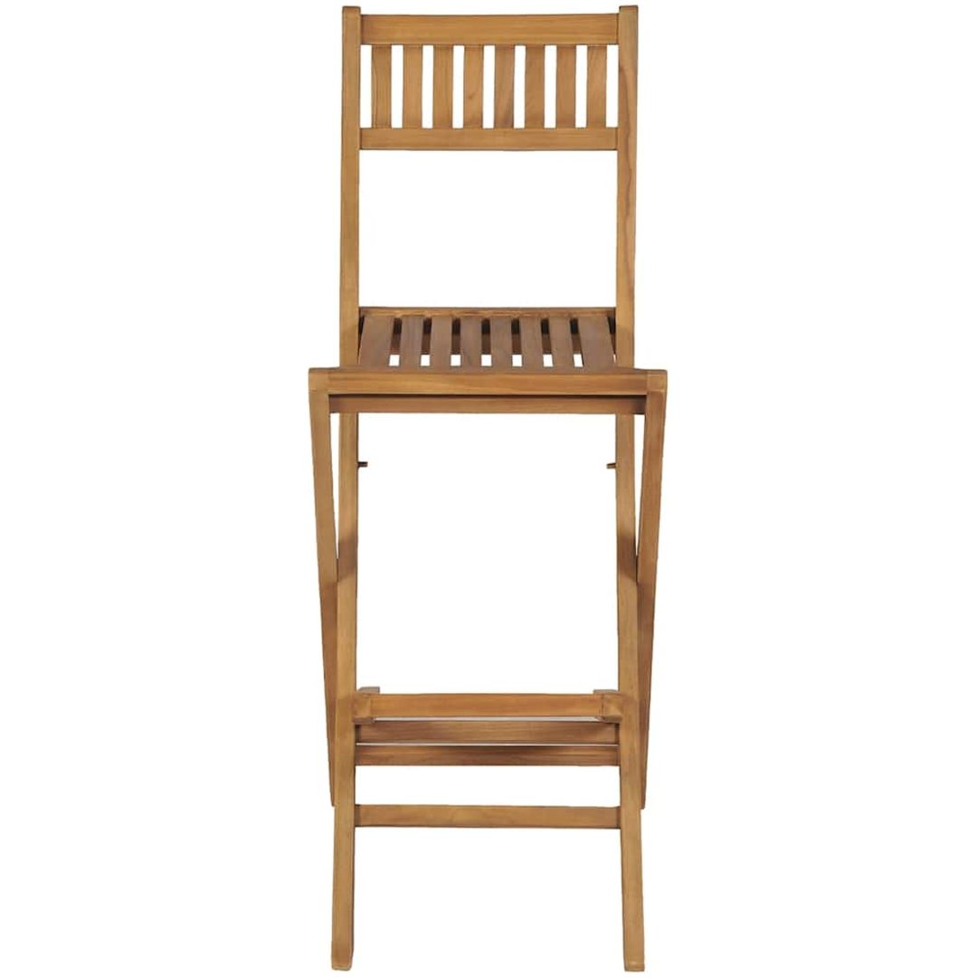 Hopfällbara barstolar 2 st massiv teak vidaXL – bild 2