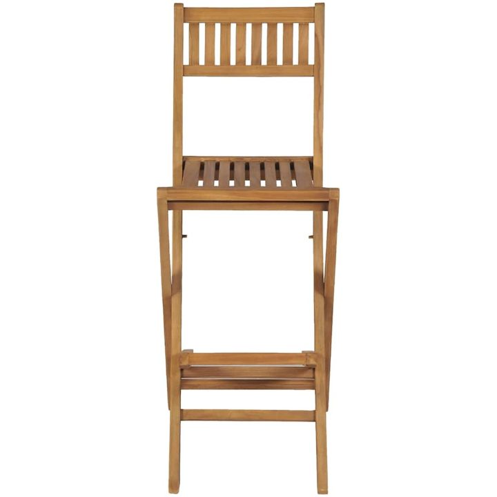 Hopfällbara barstolar 2 st massiv teak vidaXL – bild 2