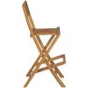 Hopfällbara barstolar 2 st massiv teak vidaXL – miniatyr 3