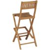 Hopfällbara barstolar 2 st massiv teak vidaXL – miniatyr 4