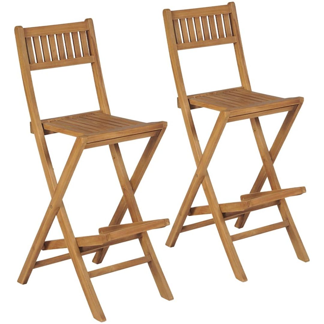 Hopfällbara barstolar 2 st massiv teak vidaXL
