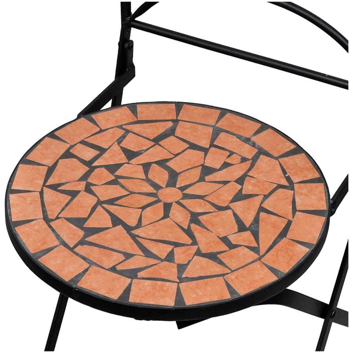 Hopfällbara caféstolar 2 st keramik terrakotta vidaXL – bild 5