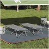 Hopfällbara Camping Sängar 2 st med bärväska Grå 600D Oxford Tyg vidaXL Standard – miniatyr 1