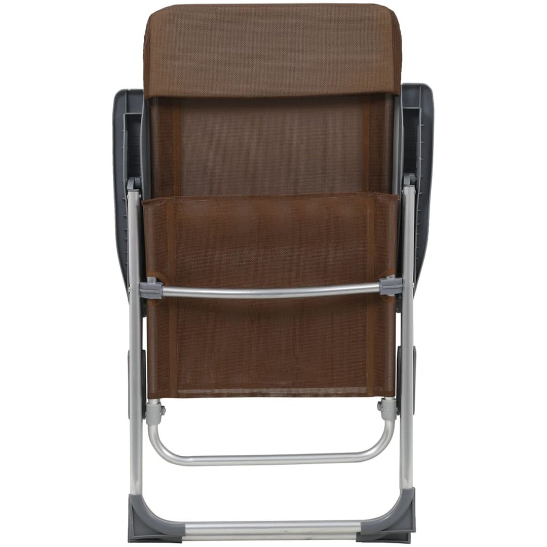 Hopfällbara campingstolar 2 st aluminium brun vidaXL – bild 7