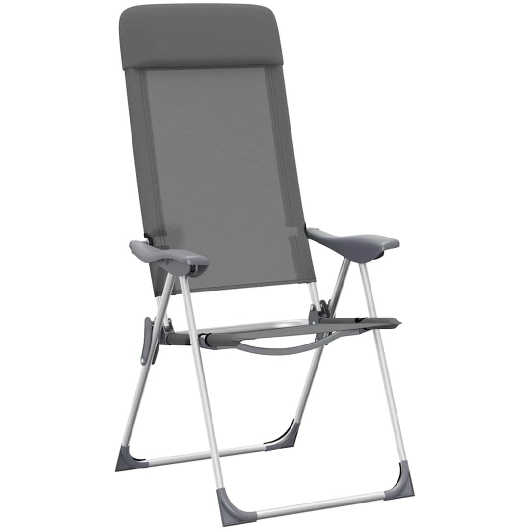 Hopfällbara campingstolar 2 st aluminium grå vidaXL – bild 4