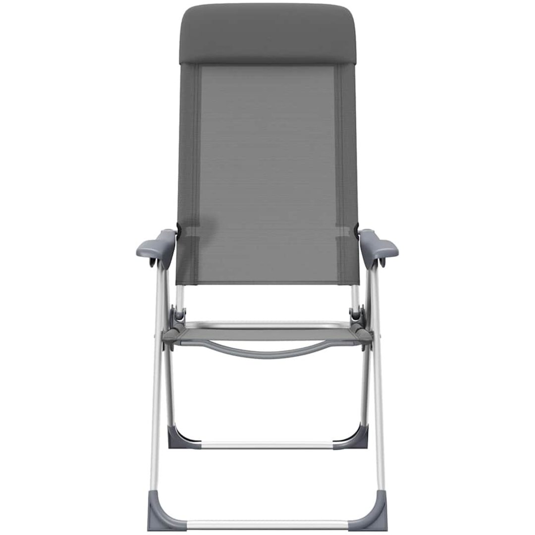 Hopfällbara campingstolar 2 st aluminium grå vidaXL – bild 5