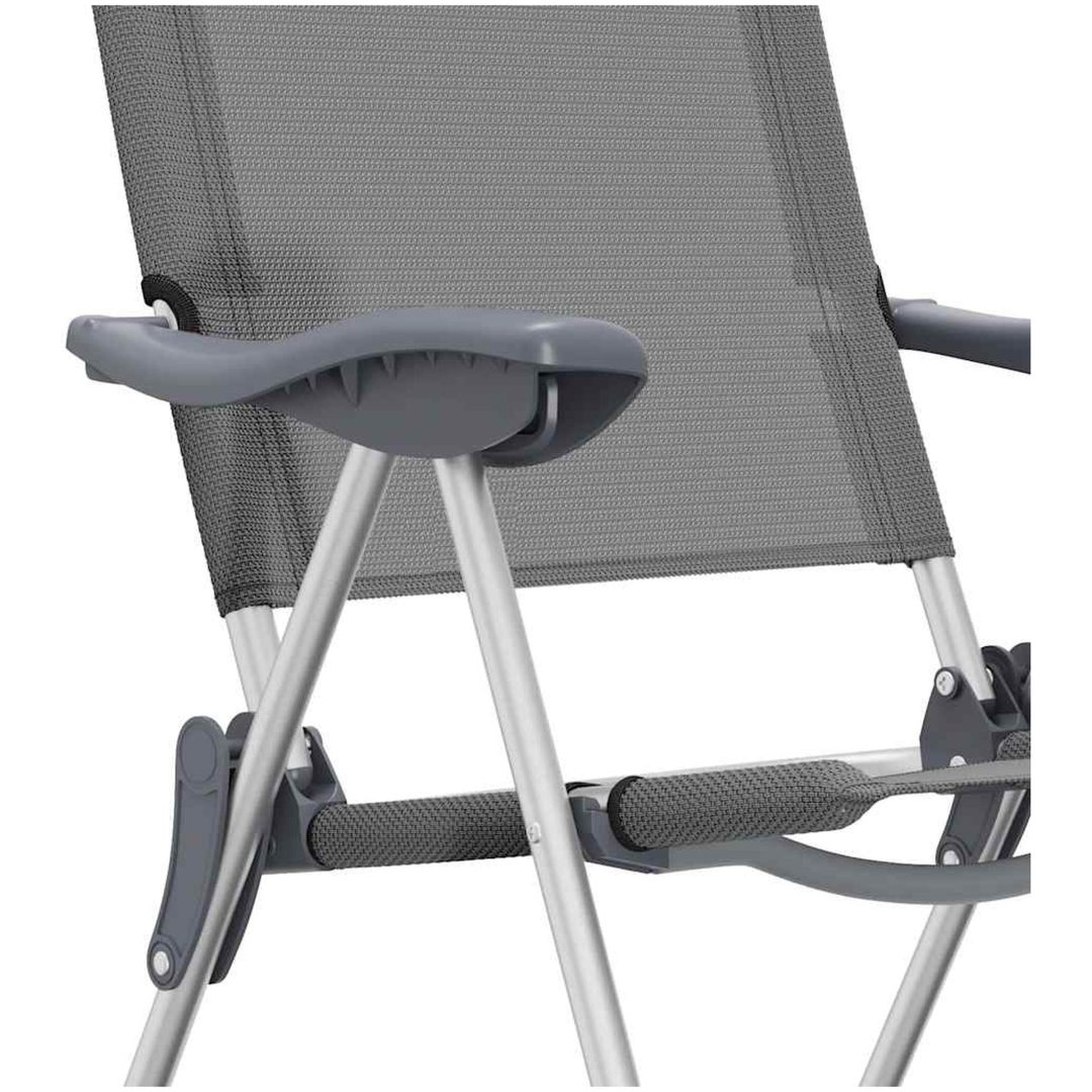 Hopfällbara campingstolar 2 st aluminium grå vidaXL – bild 10