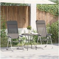 Hopfällbara campingstolar 2 st aluminium grå vidaXL