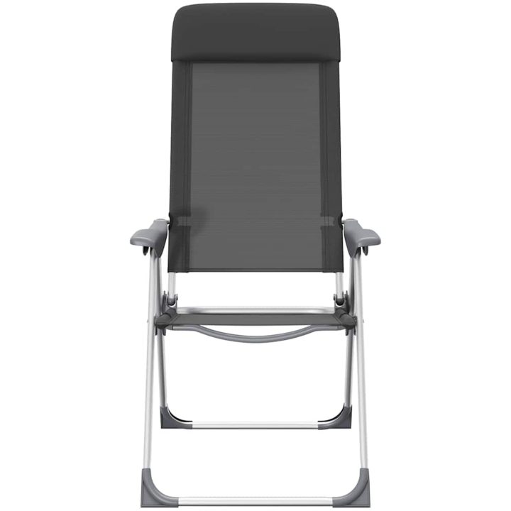 Hopfällbara campingstolar 2 st aluminium svart vidaXL – bild 5