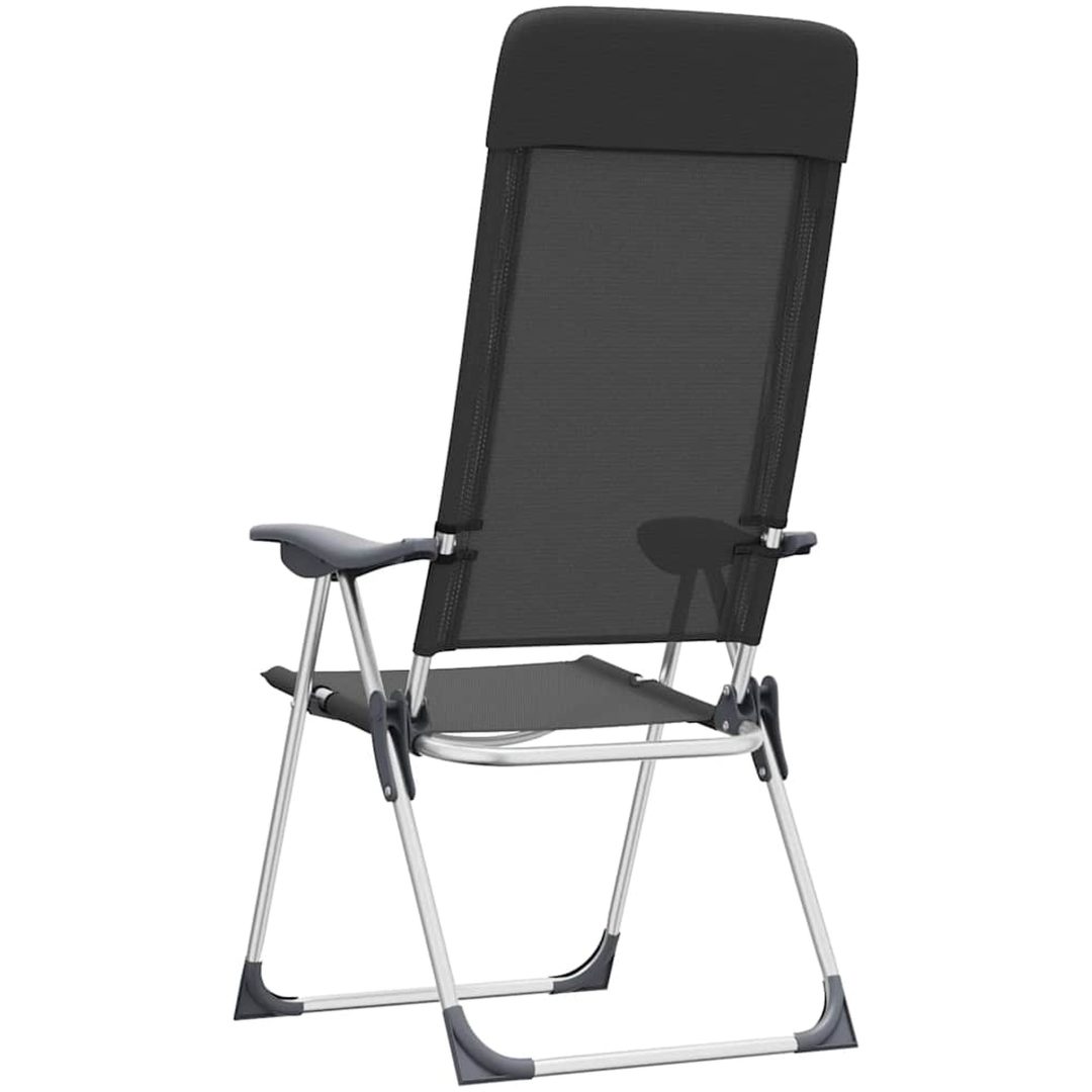 Hopfällbara campingstolar 2 st aluminium svart vidaXL – bild 7