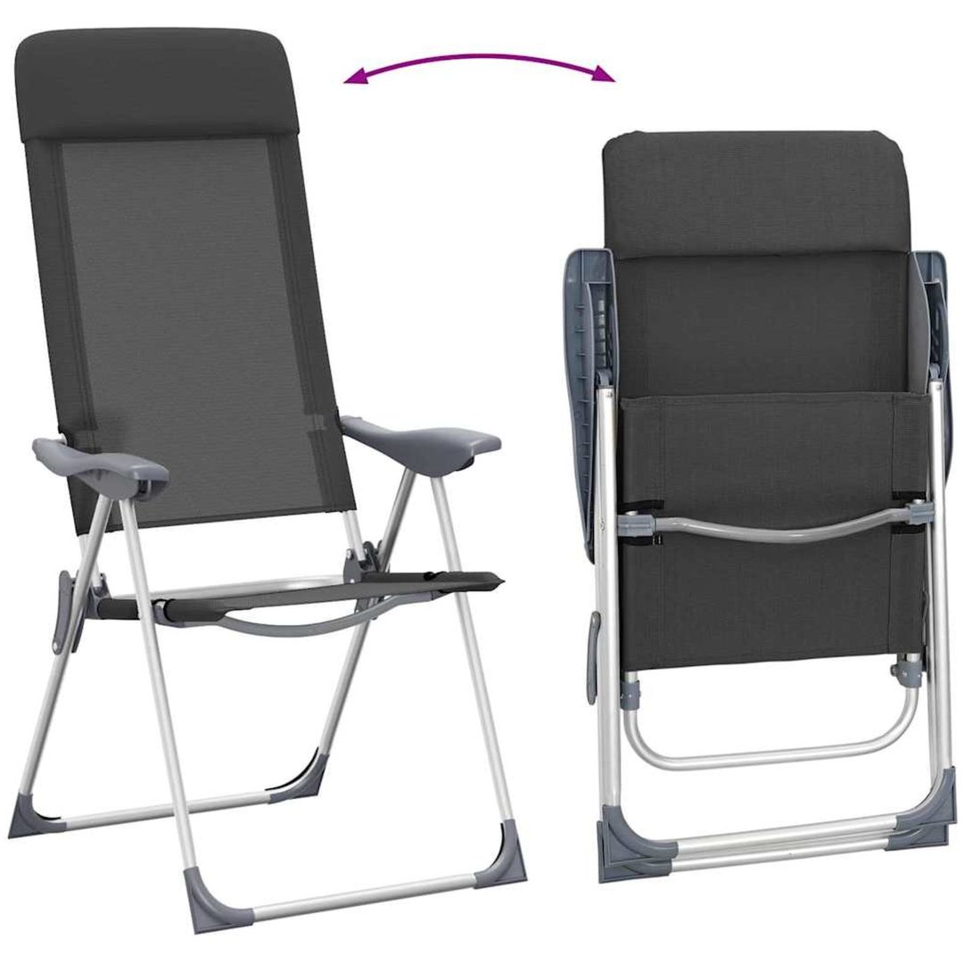 Hopfällbara campingstolar 2 st aluminium svart vidaXL – bild 8