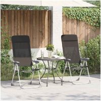 Hopfällbara campingstolar 2 st aluminium svart vidaXL