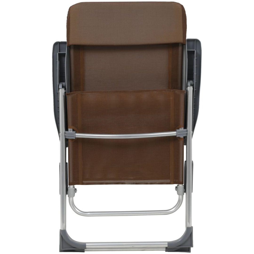 Hopfällbara campingstolar 4 st aluminium brun vidaXL – bild 7