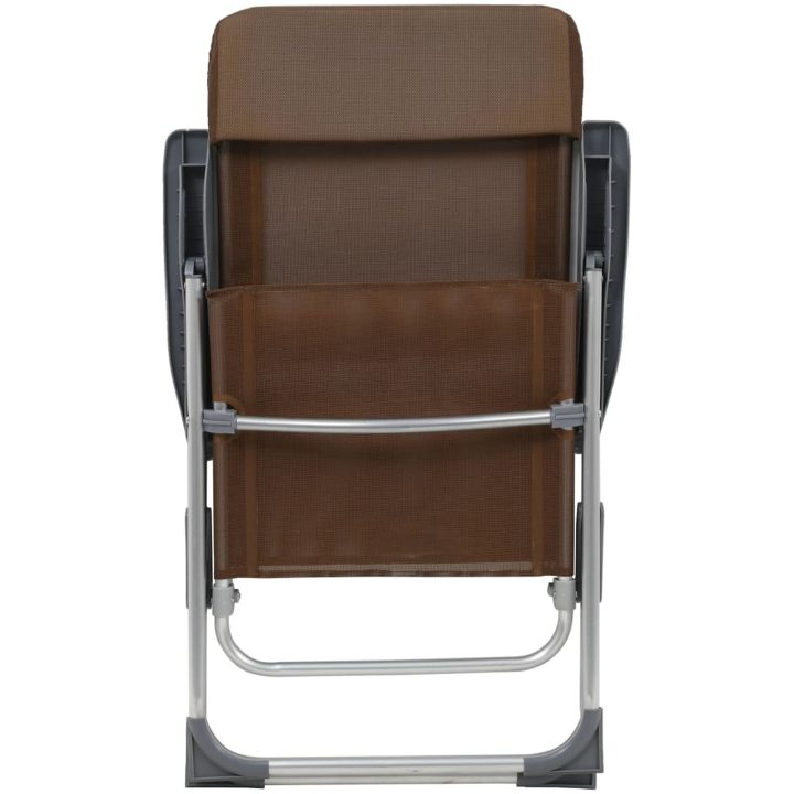 Hopfällbara campingstolar 4 st aluminium brun vidaXL – bild 7